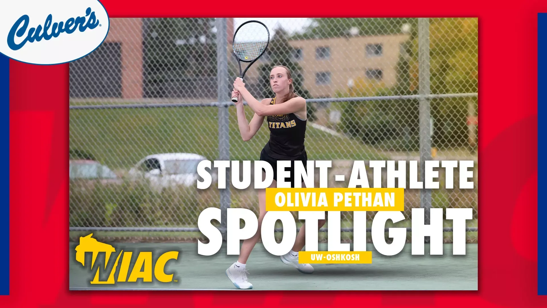 Olivia Pethan WIAC Student-Athlete Spotlight Graphic