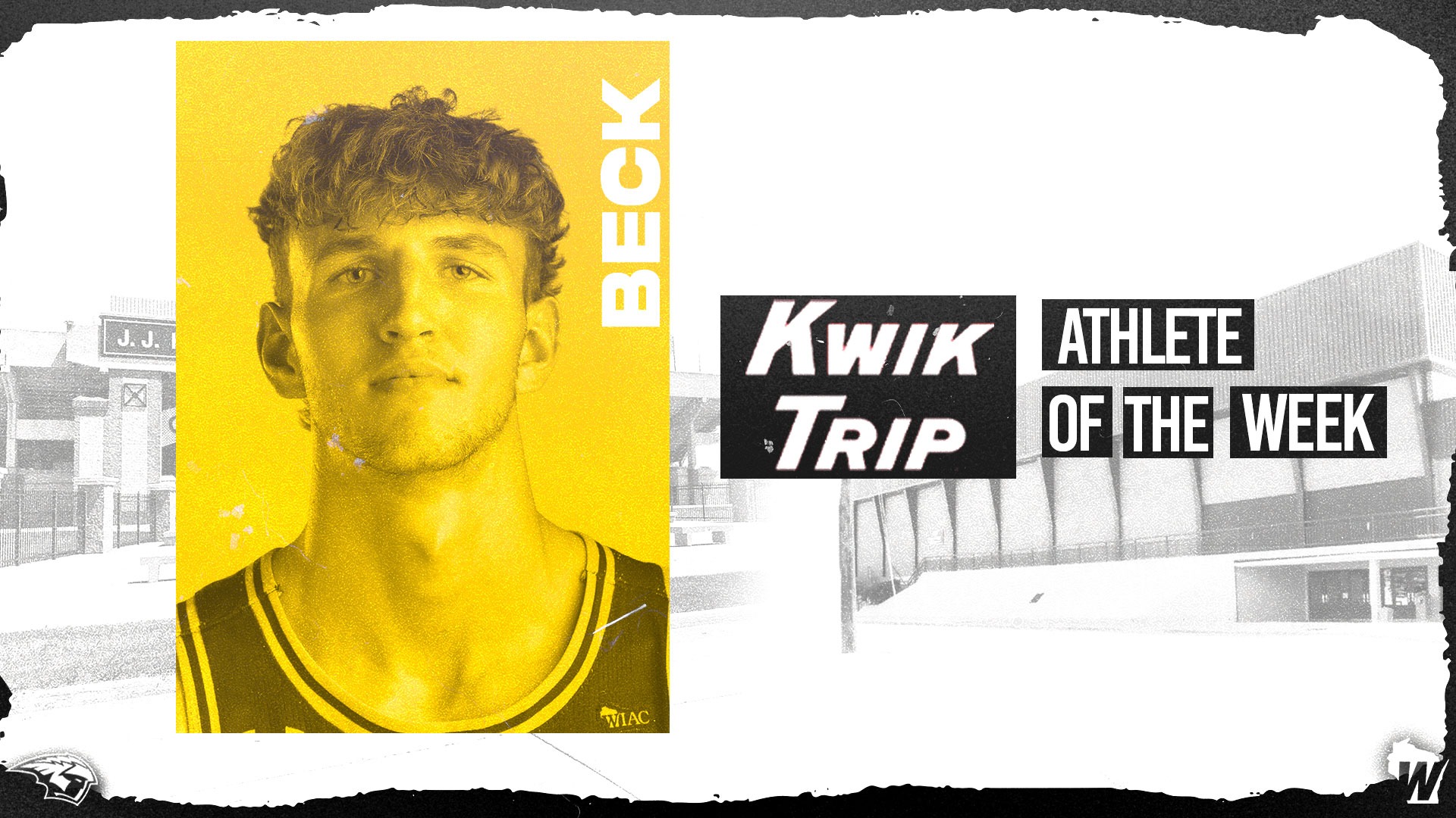 2025-26 Brandon Beck WIAC Athlete of the Week Graphic