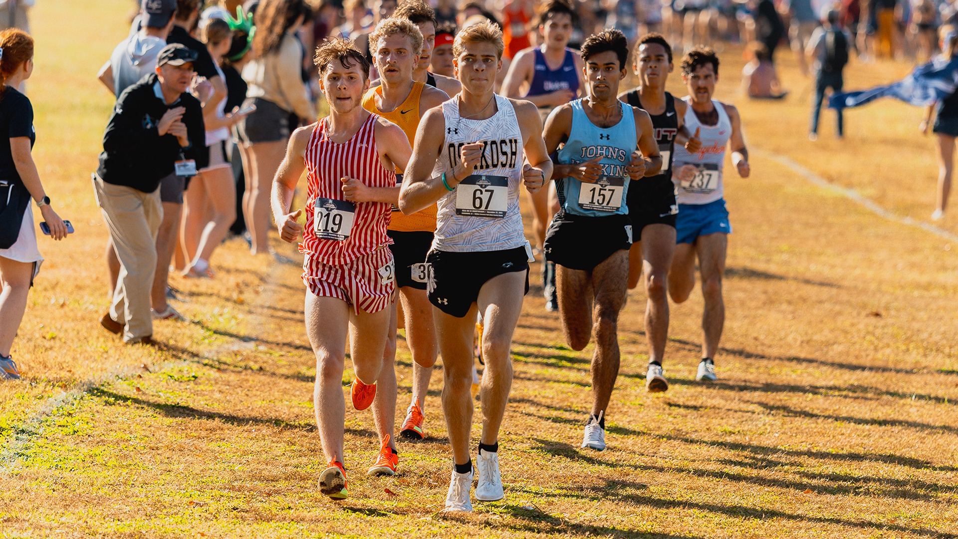 2025 Cameron Cullen Action Shot, leading a pack of runners at the NCAA Championship
