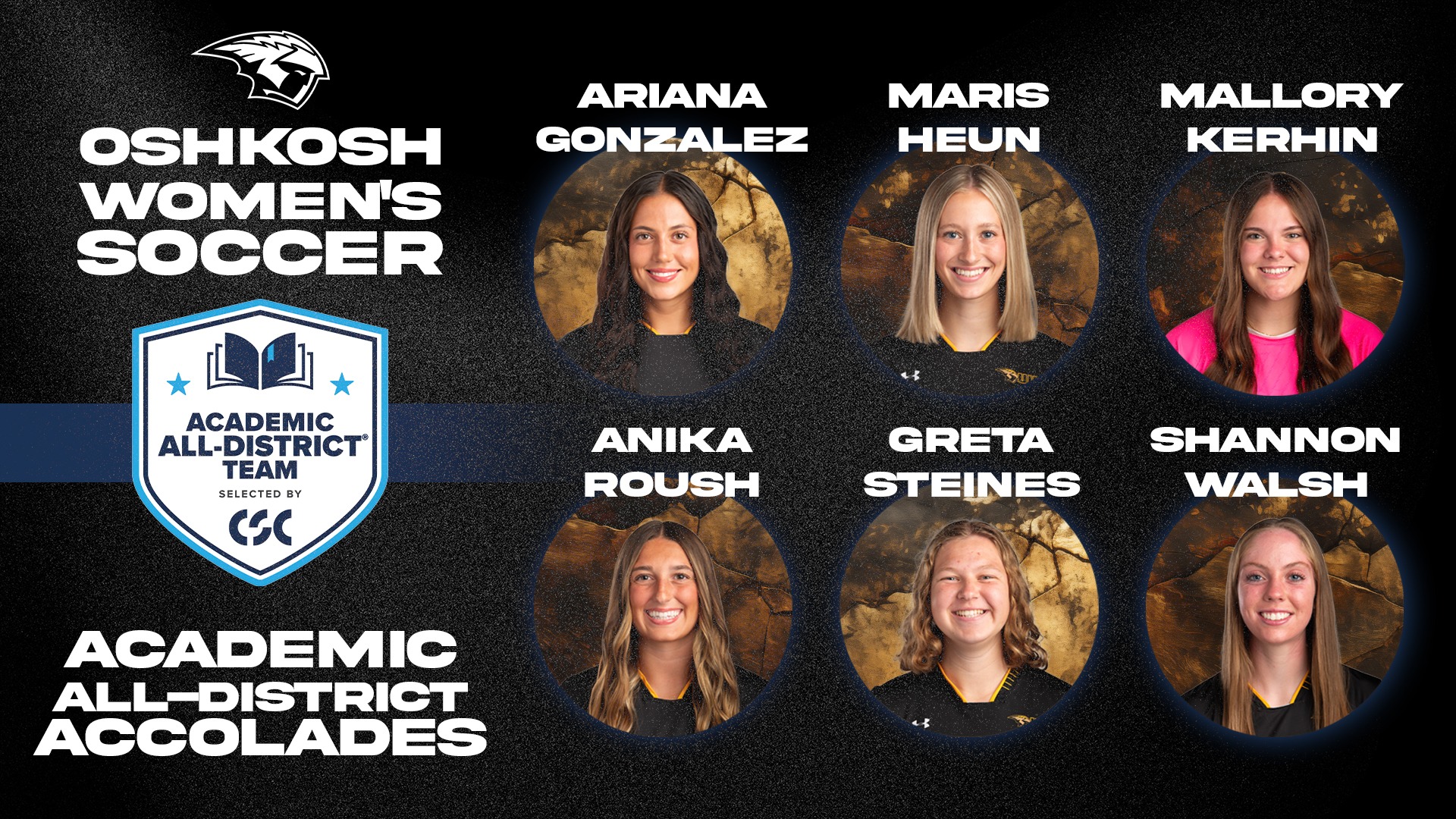 2025 Women's Soccer CSC Academic All-District Graphic
