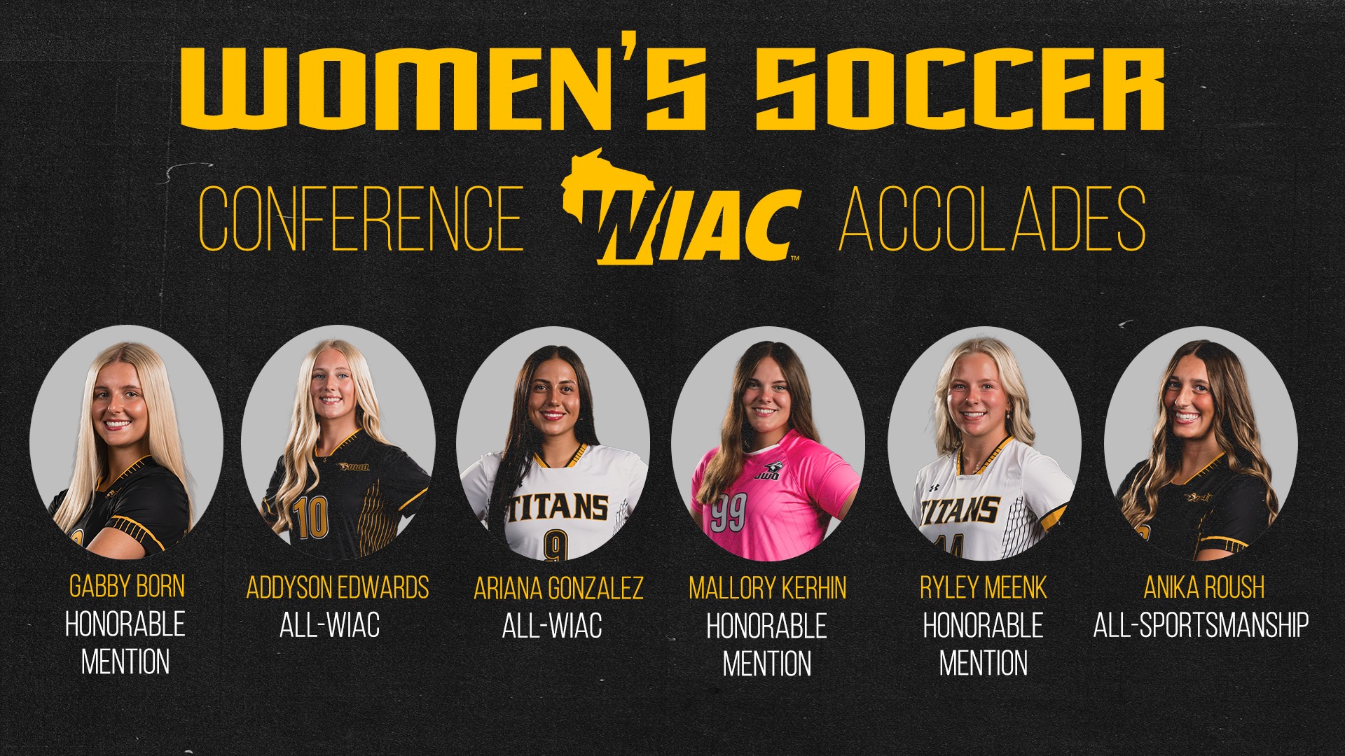 2025 Women's Soccer All-WIAC Graphic
