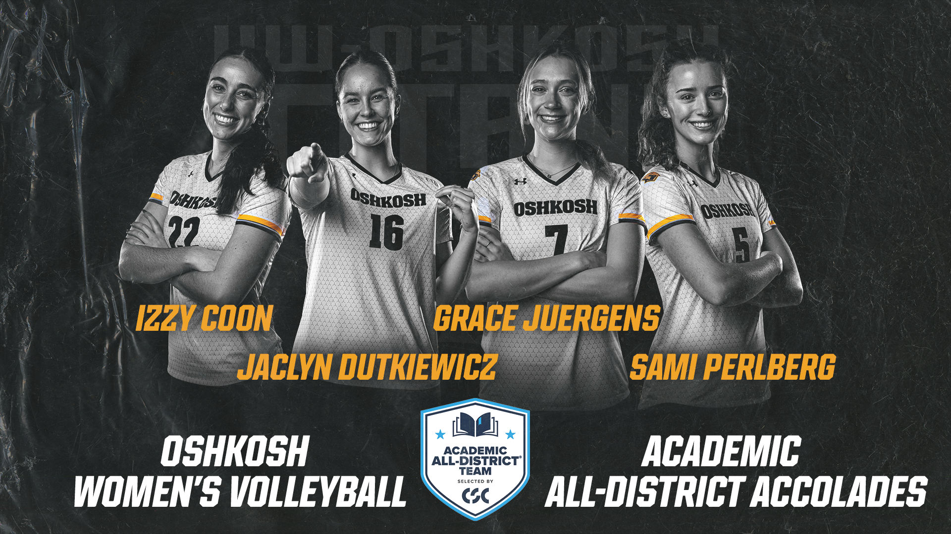 2025 Women's Volleyball CSC Academic All-District Graphic