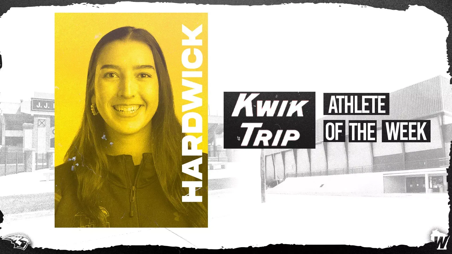 2025-26 Sarah Hardwick WIAC Athlete of the Week Graphic