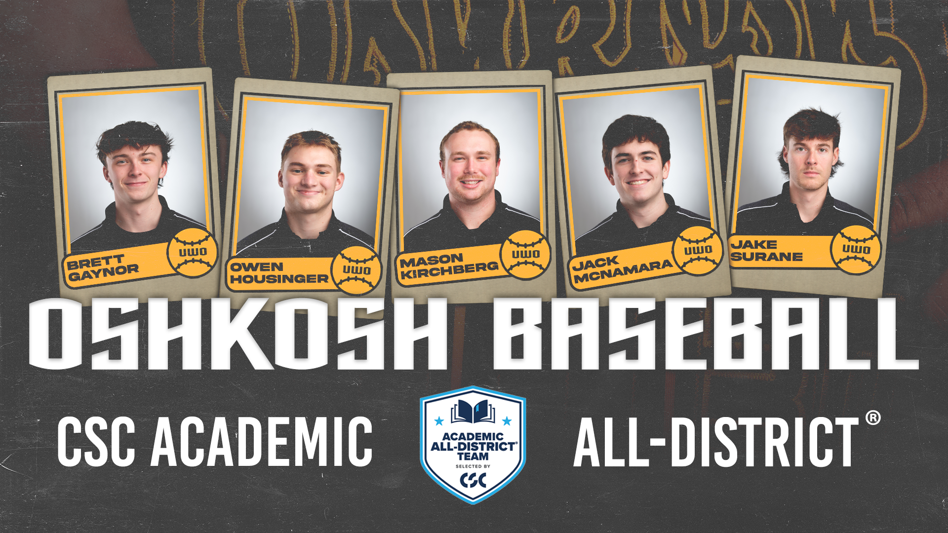 2025 Baseball CSC Academic All-District Graphic