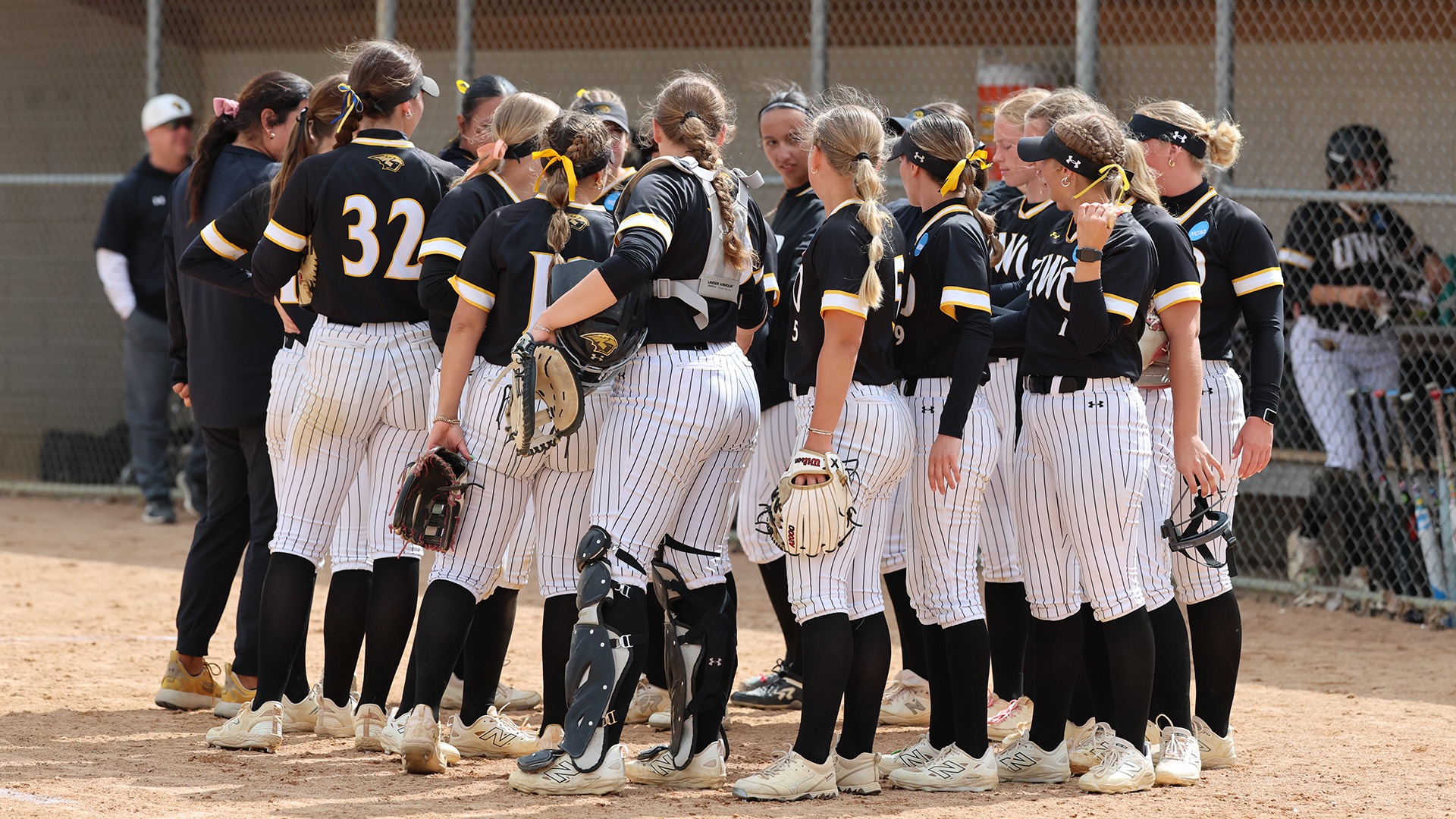 2025 Softball Action Shot, Team Huddle