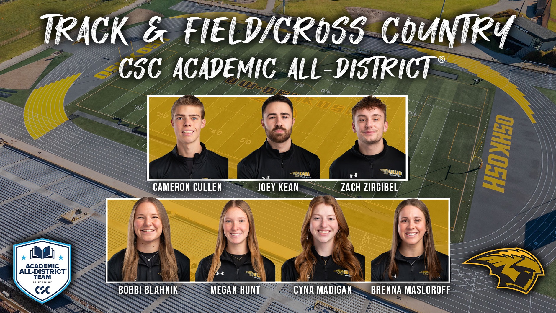 2025 Track & Field/Cross Country CSC Academic All-District Graphic