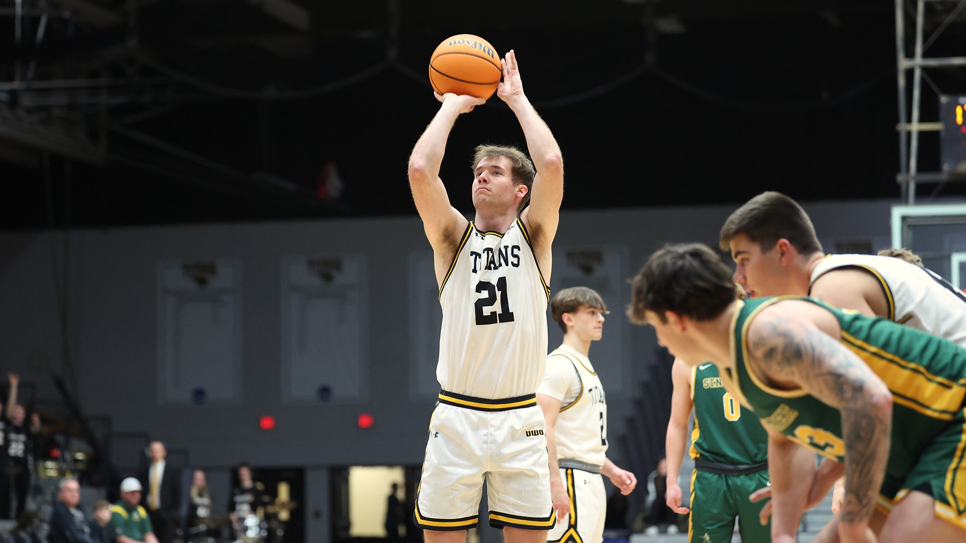 2025 Carter Thomas Action Shot, shooting a free throw against St. Norbert