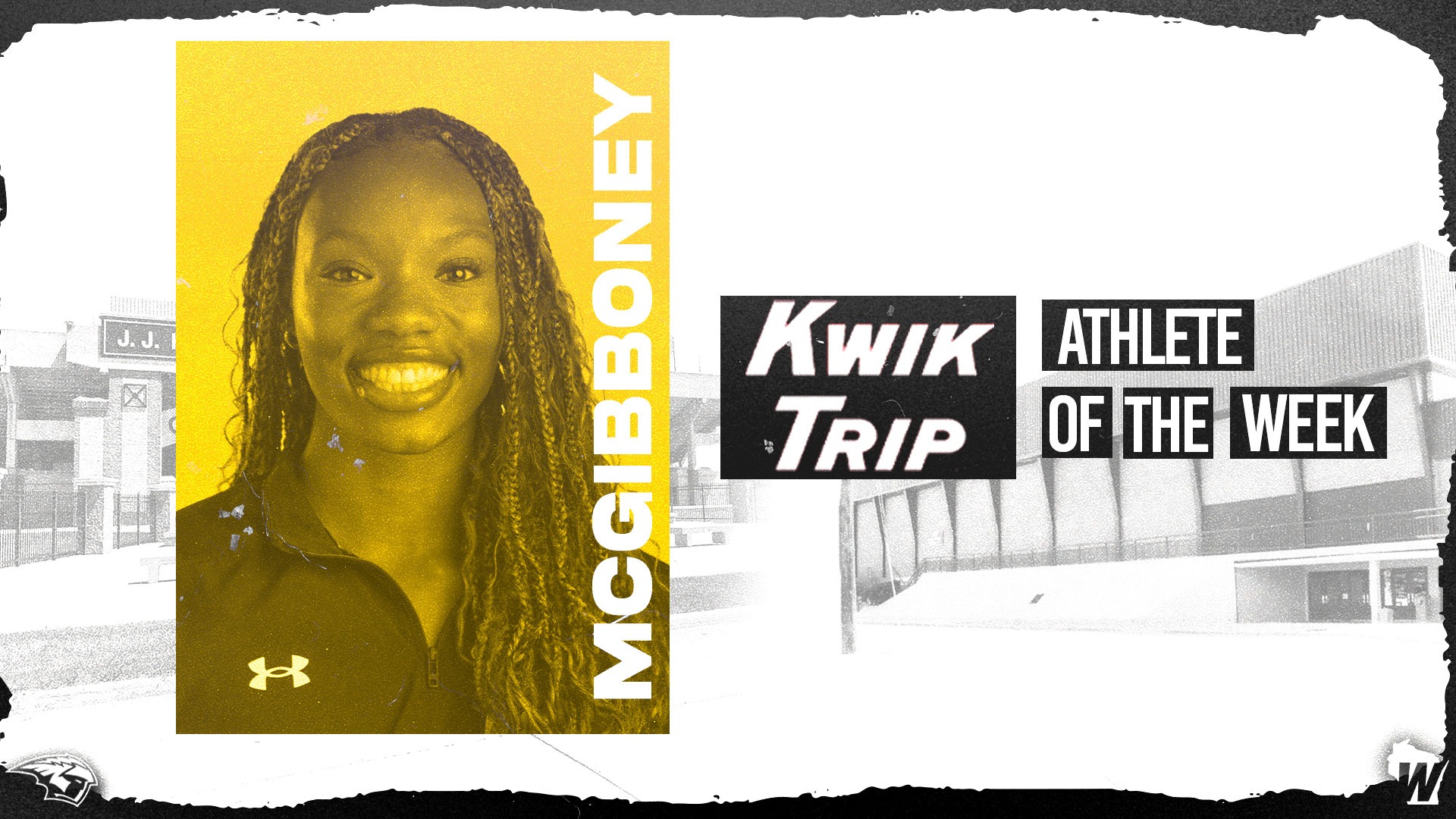 2026 Reanna McGibboney WIAC Athlete of the Week Graphic