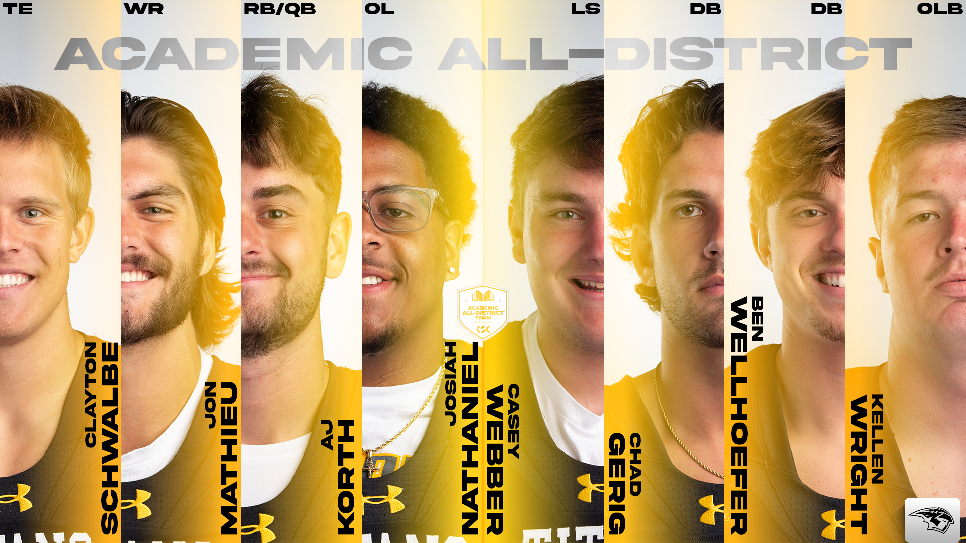 2025 Football CSC Academic All-District Graphic