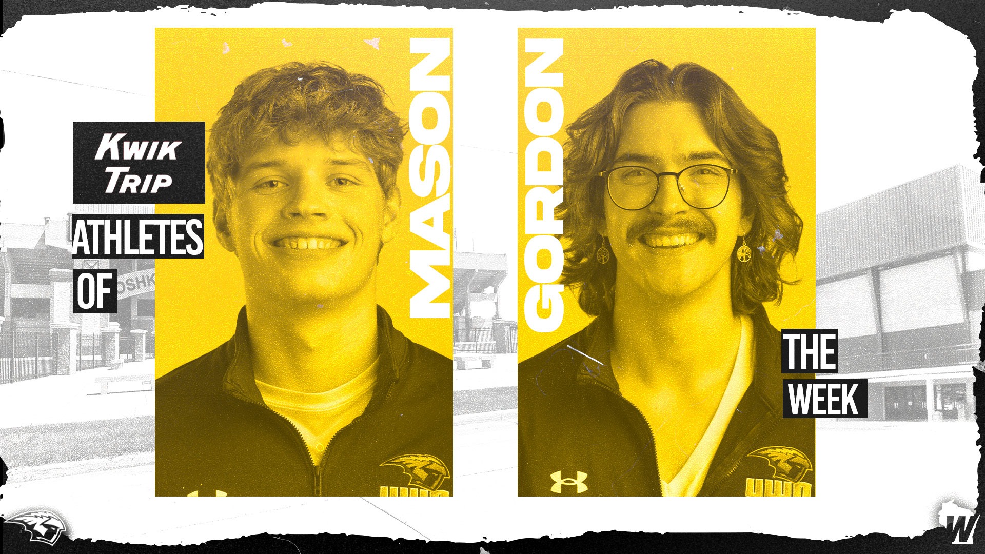 2025-26 Charlie Mason and Jacob Gordon WIAC Athletes of the Week Graphic