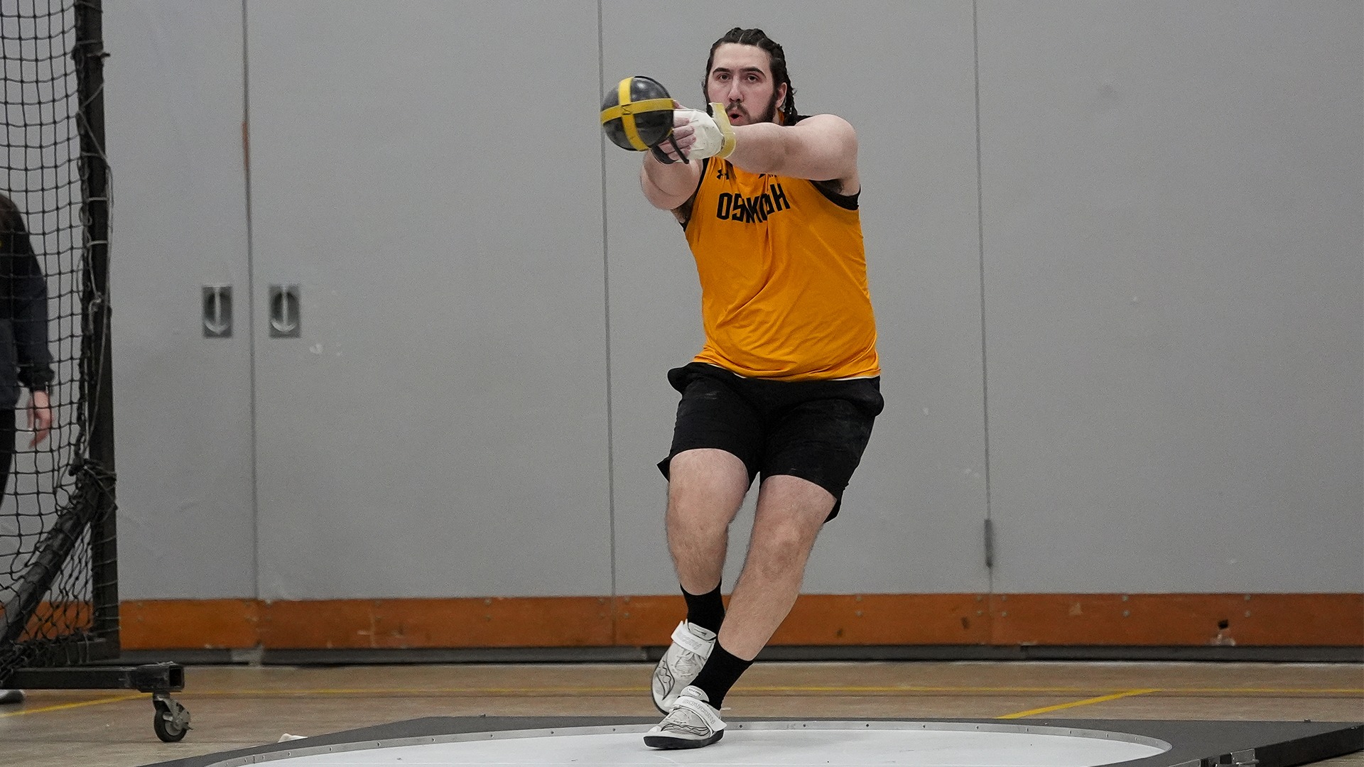 2026 Gavin Fritsch Action Shot, throwing weight during the Oshkosh Titan Challenge