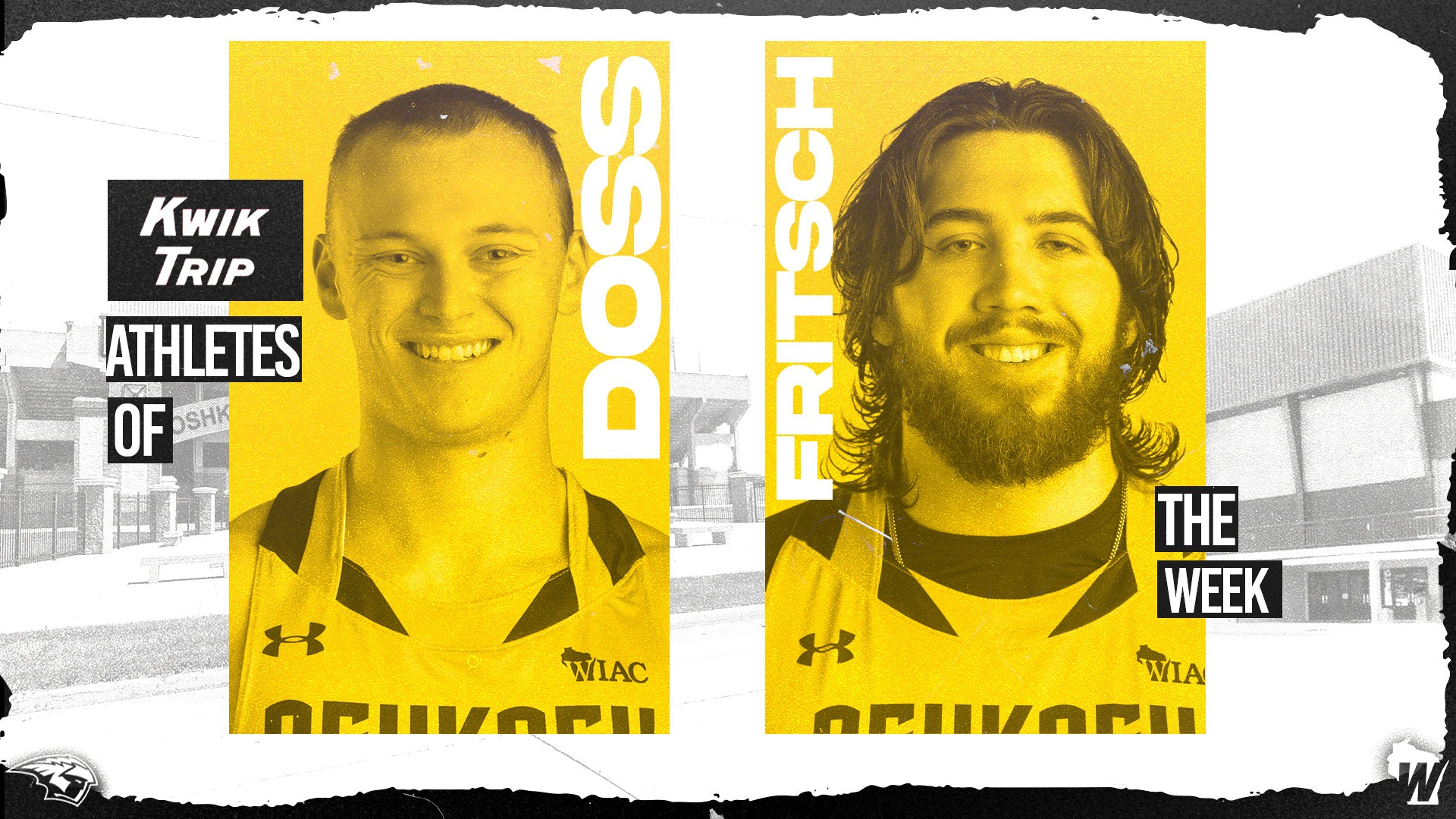 2025-26 Dylan Doss and Gavin Fritsch WIAC Athletes of the Week Graphic