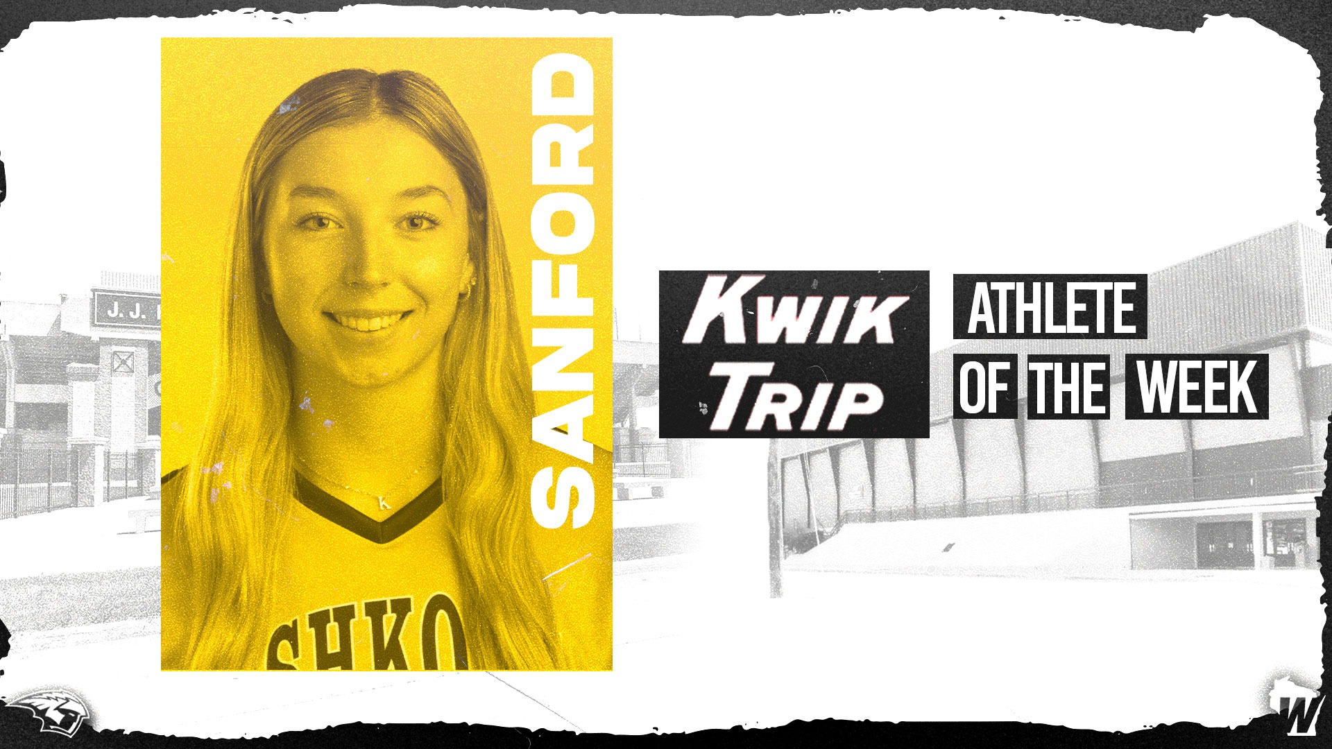 2026 Kiran Sanford WIAC Athlete of the Week Graphic