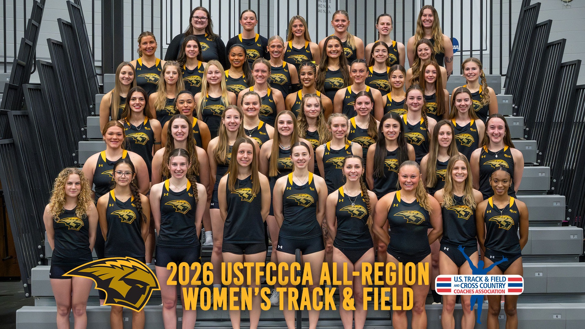 2026 Women's Indoor Track & Field USTFCCCA All-Region Graphic
