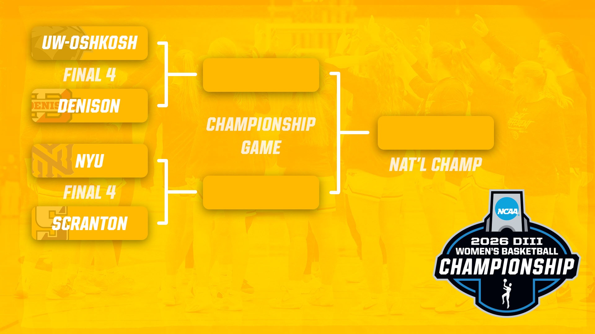 2026 Women's Basketball NCAA Final Four Preview Graphic