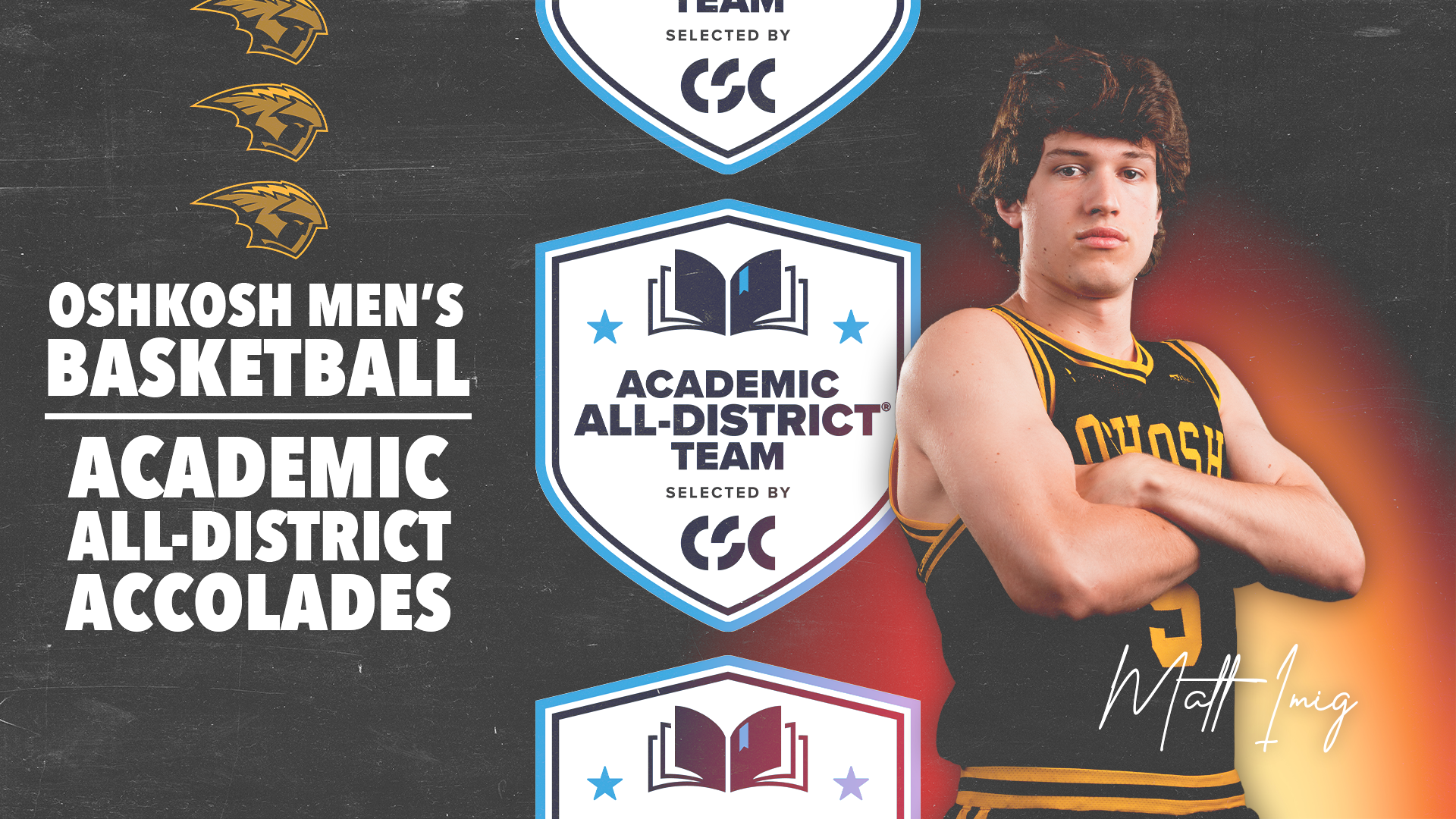 2026 Matt Imig CSC Academic All-District Graphic