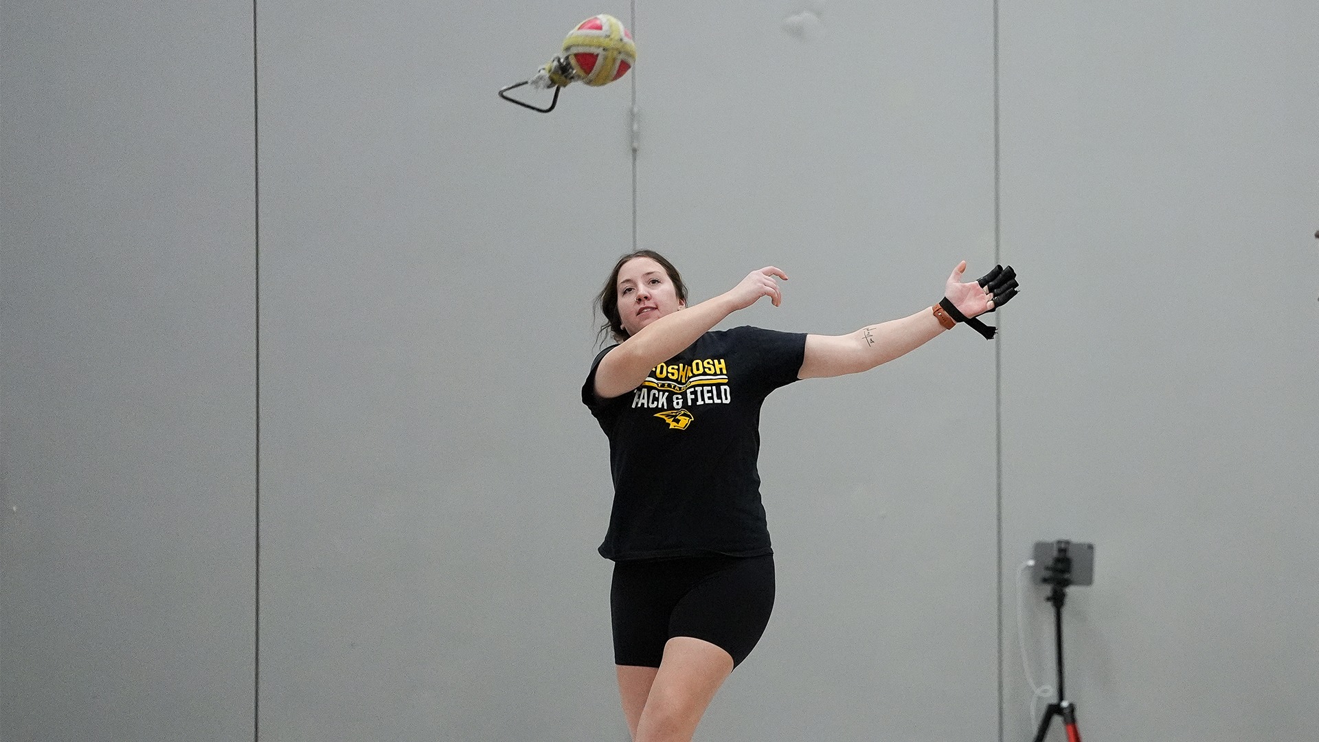 2026 Brooklyn Manz Action Shot, throwing weight at the Oshkosh Titan Challenge