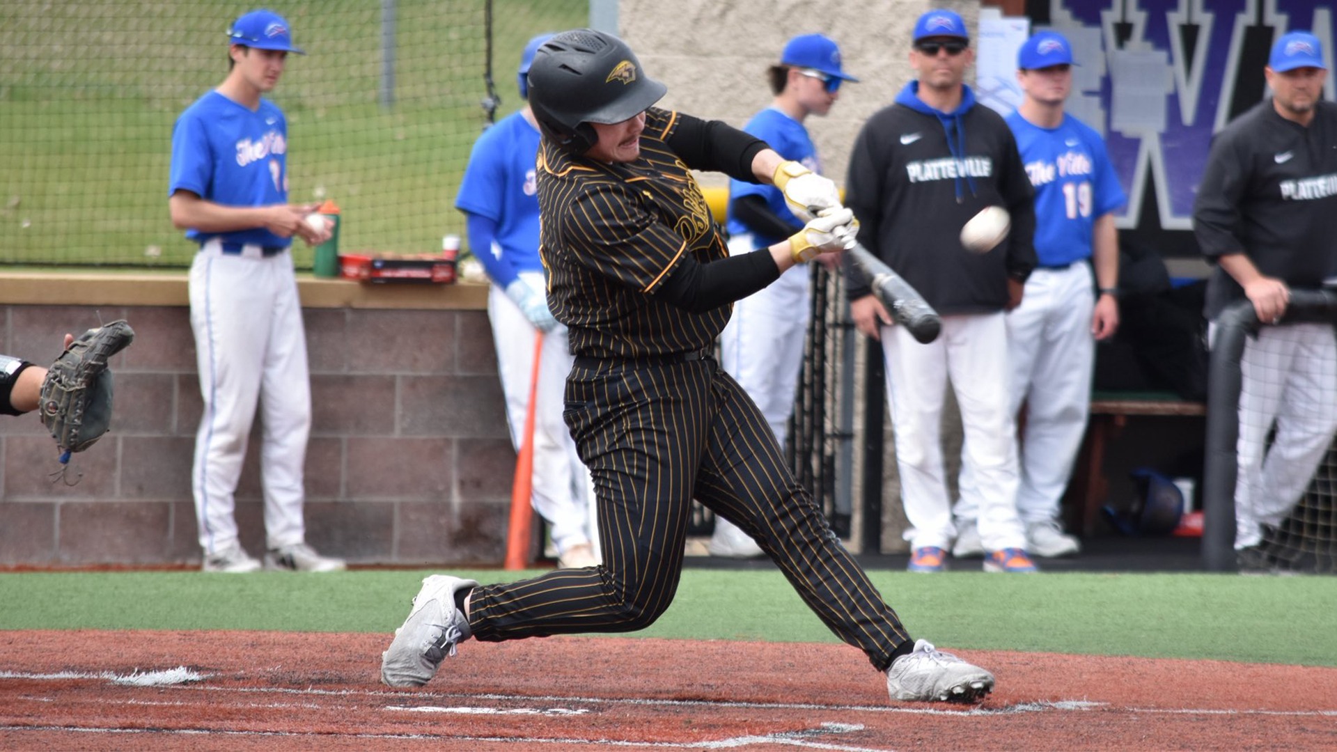 2026 Trevor Morris Action Shot, hitting a home run against Platteville- Game 1