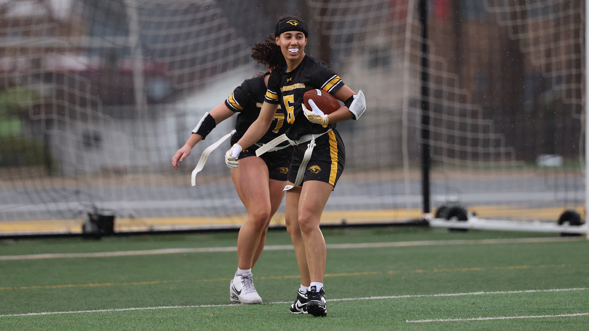 2026 Kyana Williams Action Shot, celebrating after scoring a touchdown against Bryant & Stratton- Game 1