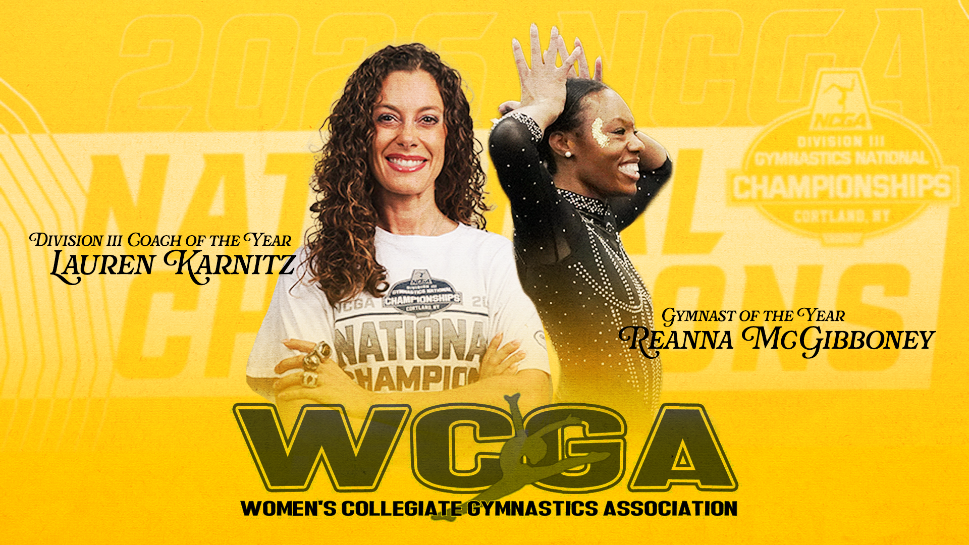 2026 Women's Gymnastics WCGA Regional Awards Graphic