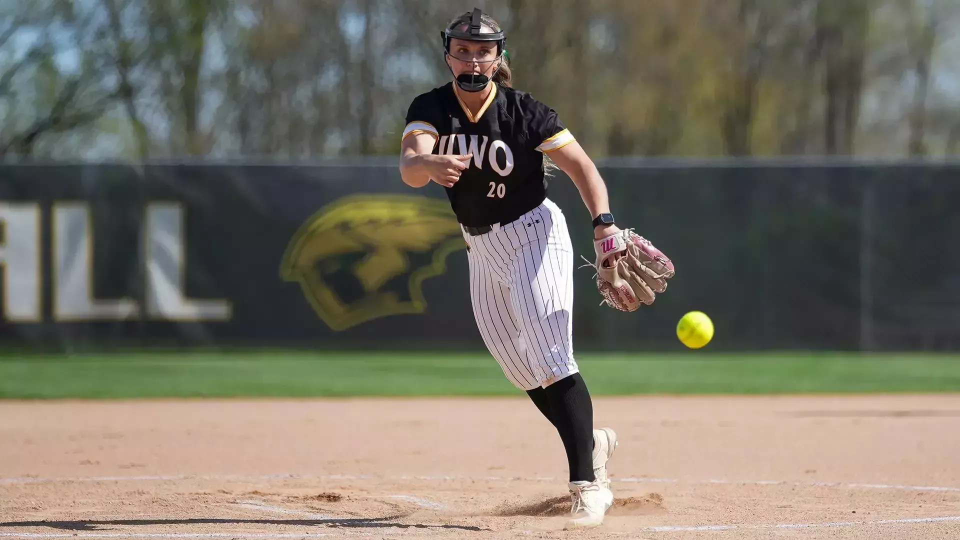 2026 Grace Nardi Action Shot, pitching against Stout- Game 2