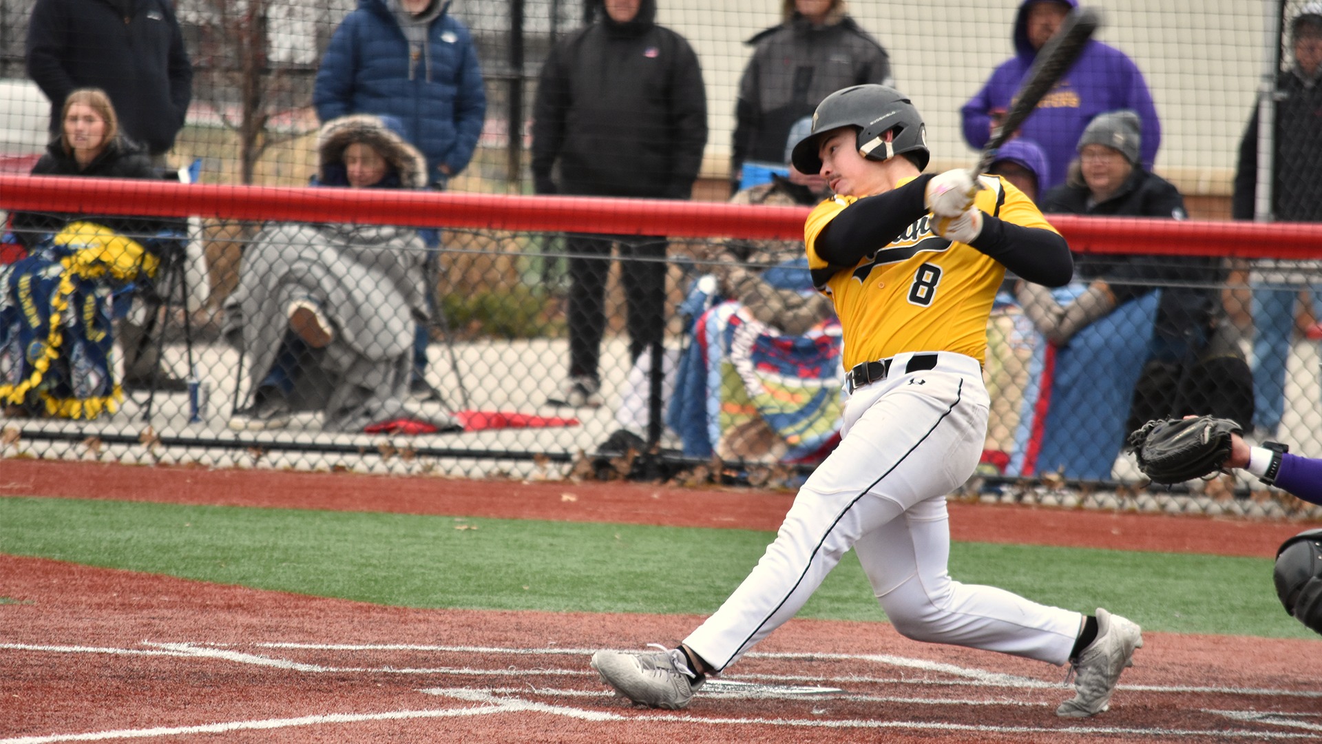 2026 Trevor Morris Action Shot, hitting against Stevens Point-Game 1
