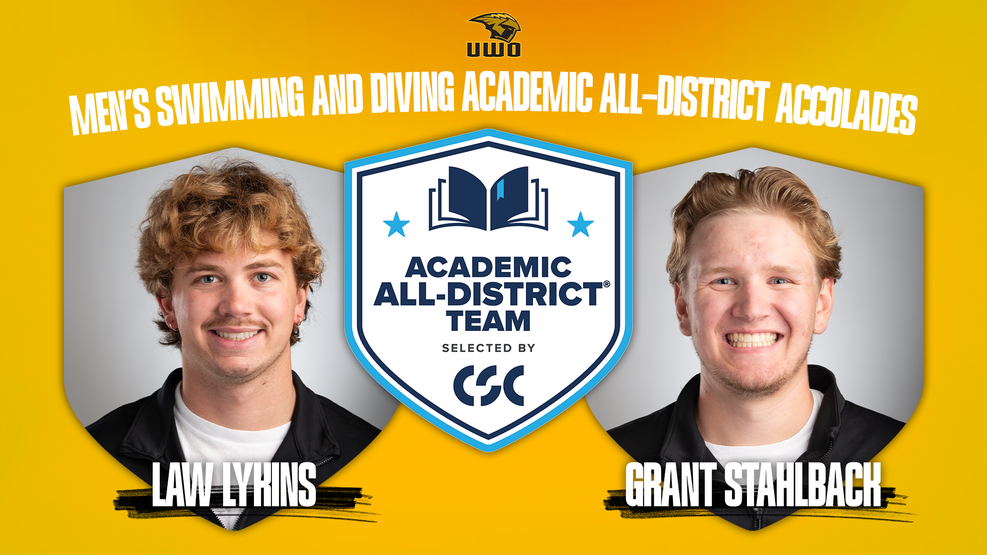 2026 Men's Swimming & Diving CSC Academic All-District Graphic