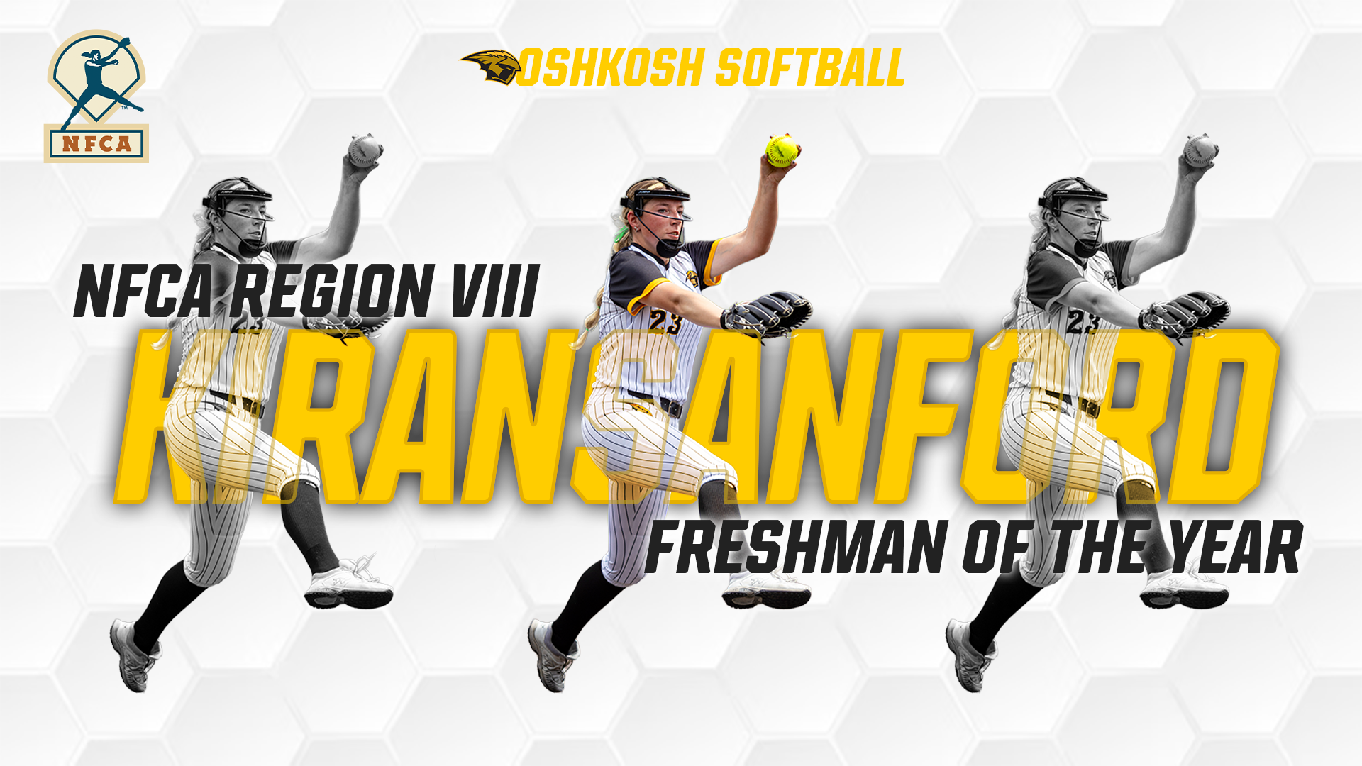2026 Kiran Sanford NFCA Freshman of the Year Graphic