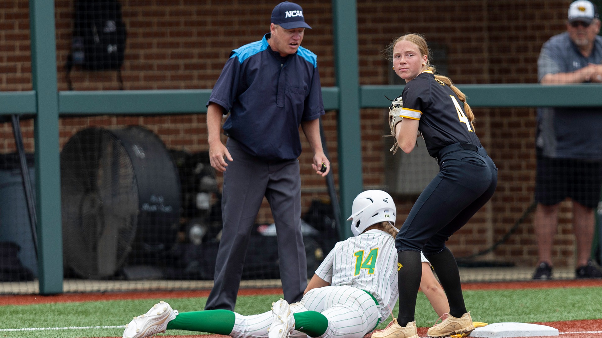 2026 Olivia Ullman Action Shot, defending third base against Belhaven- NCAA Game 1