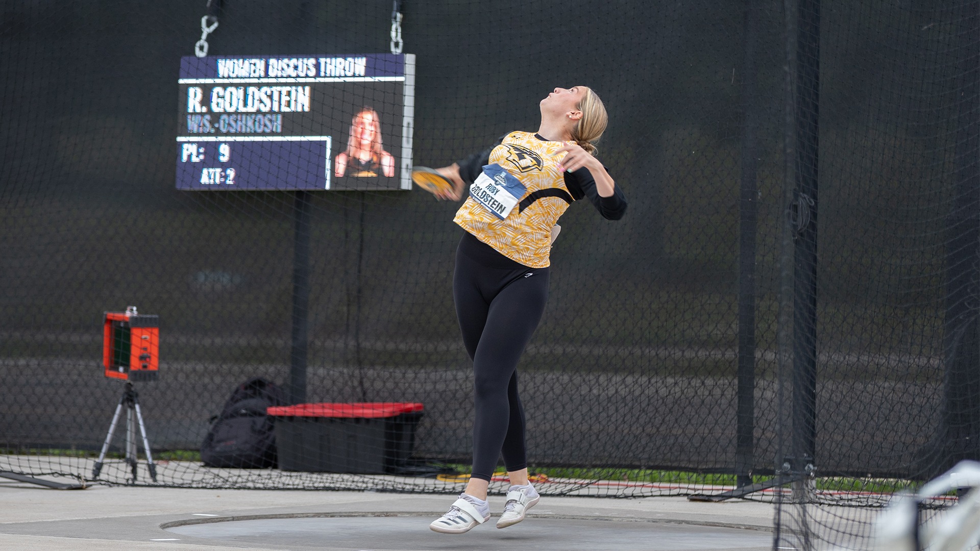 2026 Ruby Goldstein Action Shot, competing in the discus at the NCAA Outdoor Championship
