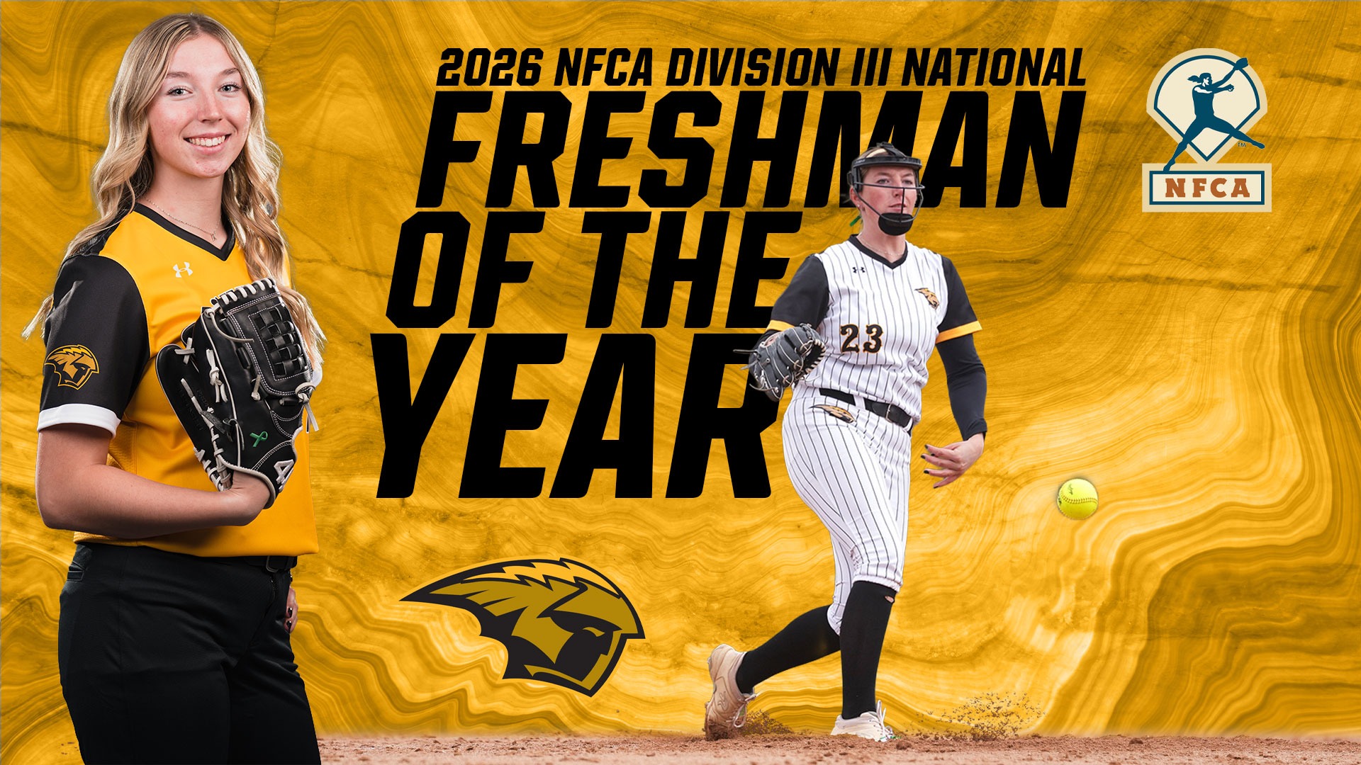 2026 Kiran Sanford NFCA Division III National Player of the Year Graphic
