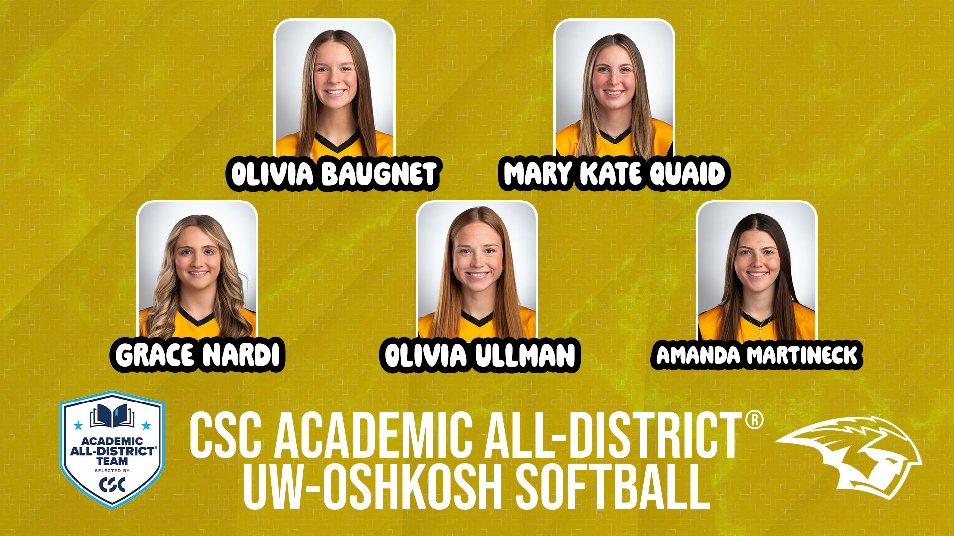 2026 Softball CSC Academic All-District Graphic