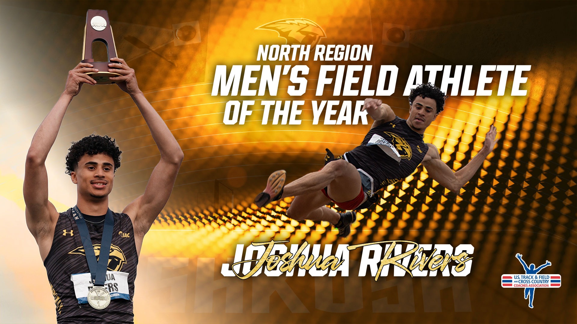 2026 Joshua Rivers USTFCCCA Outdoor Region Field Athlete of the Year Graphic