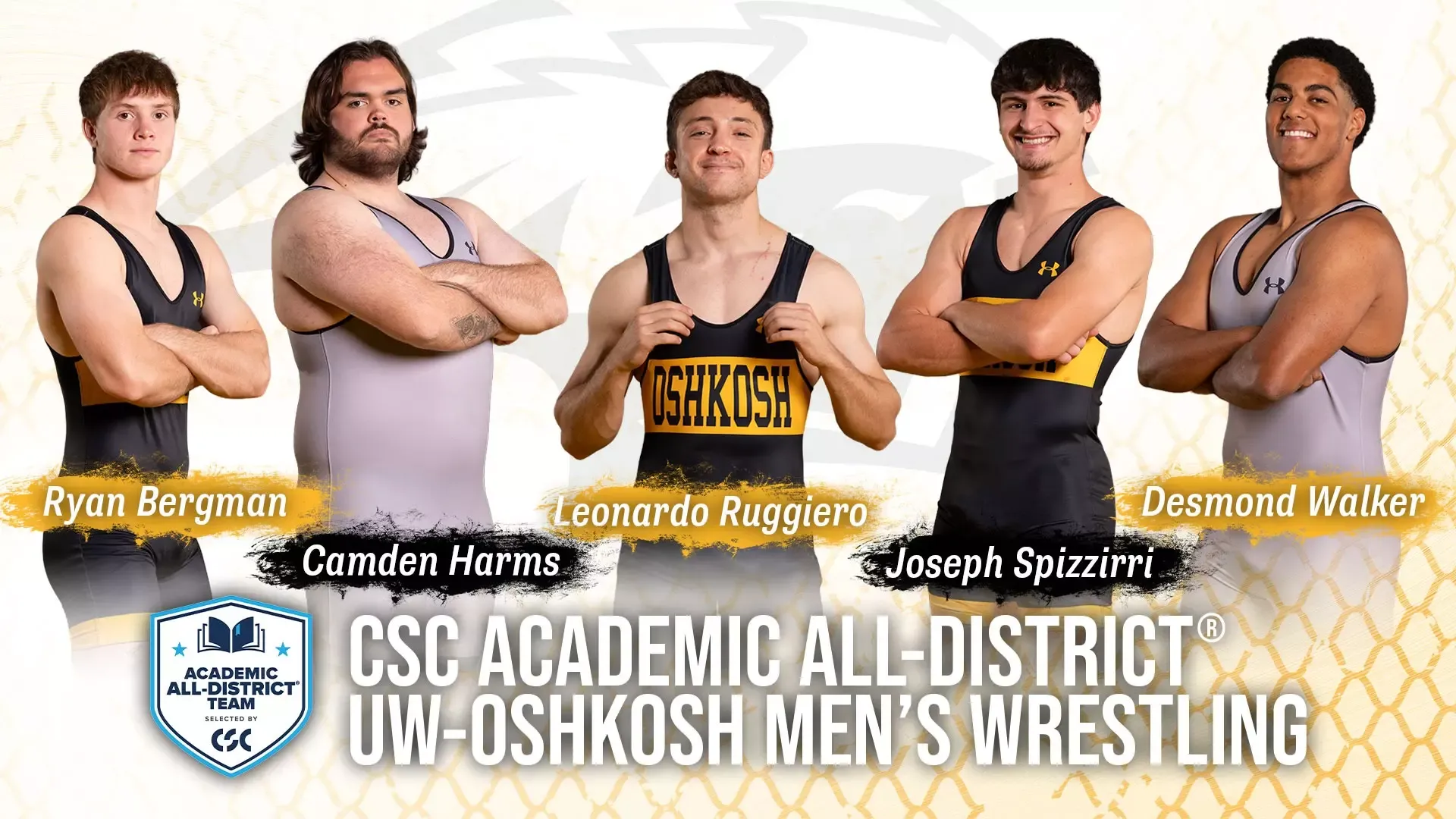 2026 Men's Wrestling CSC Academic All-District Graphic