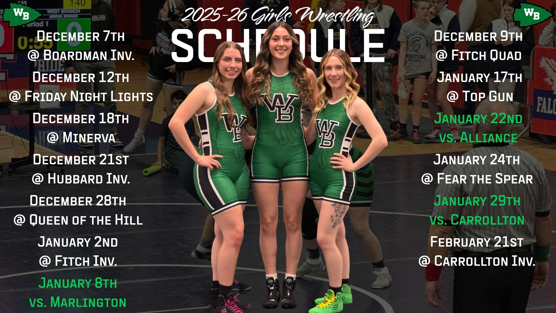 Girls Wrestling Team Schedule 25