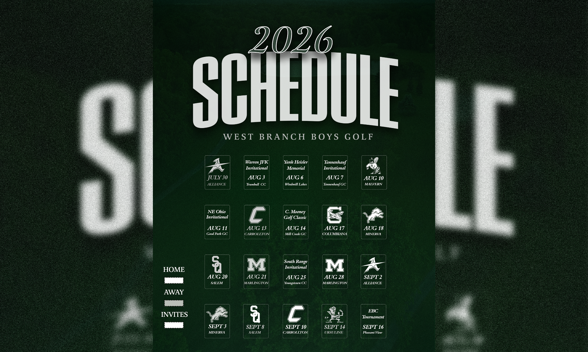 2026 Boys golf schedule