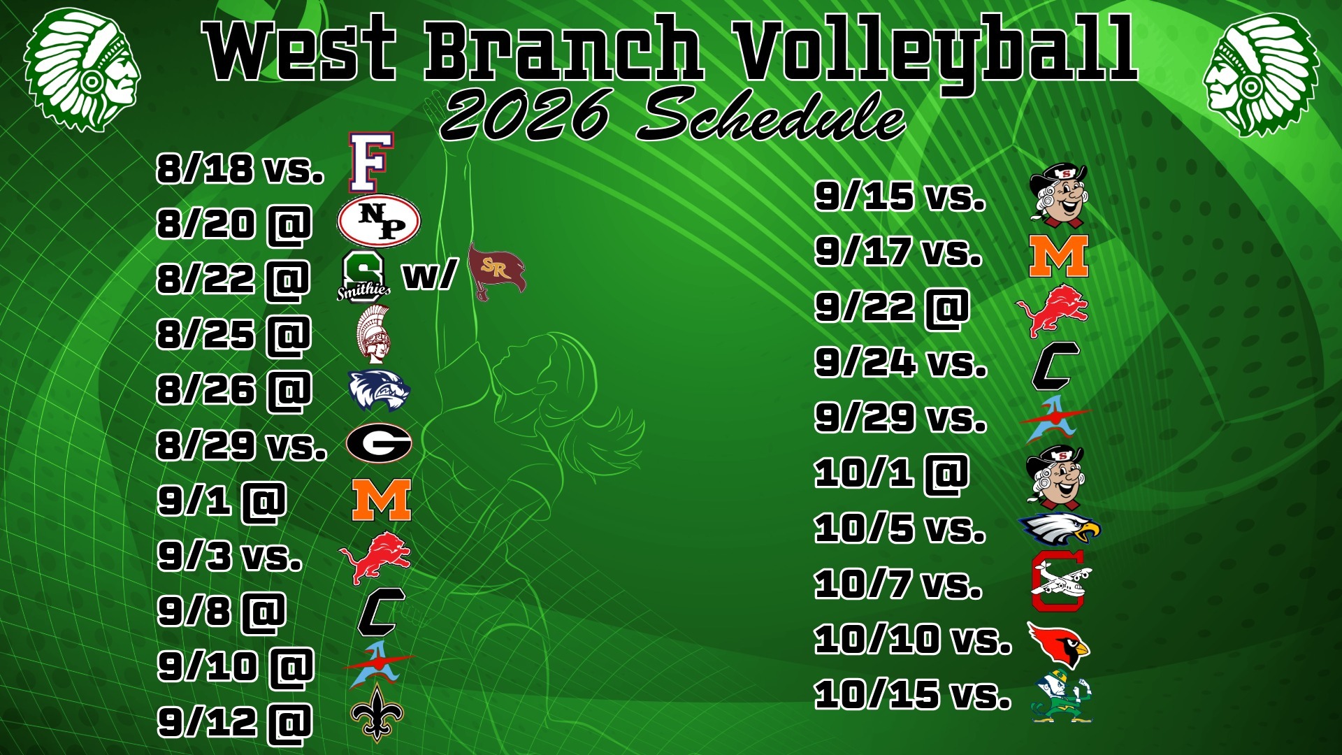2026 Volleyball Schedule